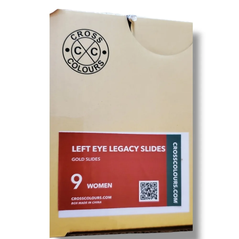 Cross Colours Gold 90s Hip Hop Lisa "Left Eye" Lopes Legacy Slides NWT NIB - Picture 9 of 9